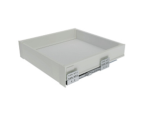 Внутренний ящик с прямыми боковинами СТАРТ 400мм с доводчиком стандартной высоты, серый, Boyard, добавить панель SBW08/GR/1200